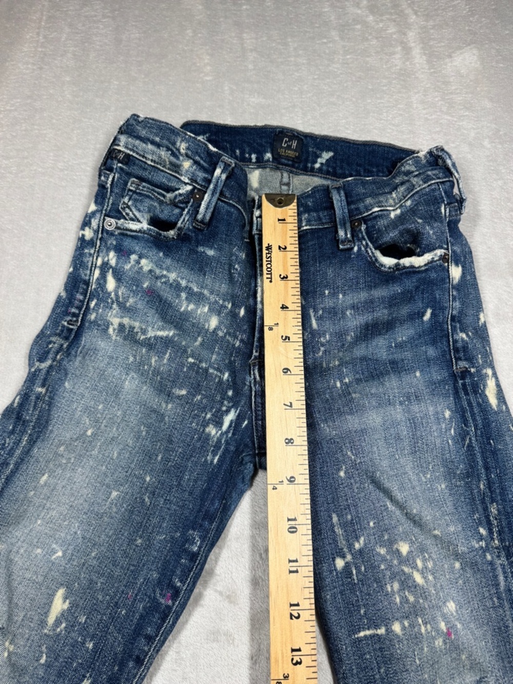 Citizens of Humanity COH Avedon Starry Night Paint Bleach Skinny Blue Jeans 28 - Picture 9 of 17